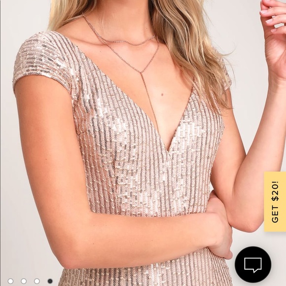 Rose Gold Sequin Maxi Dress - Picture 3 of 6